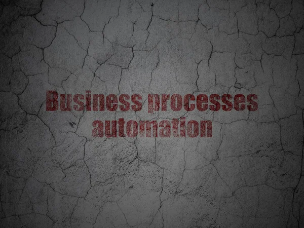 Концепція бізнесу: Автоматизація бізнес-процесів на фоні гранжевих стін — стокове фото