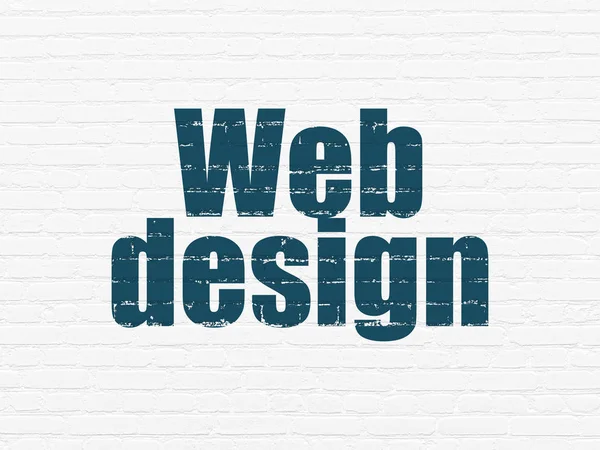 Concepto de desarrollo web: Diseño web sobre fondo de pared — Foto de Stock