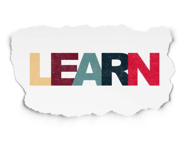 Kavram öğrenme: yırtık kağıt arka plan üzerinde öğrenmek