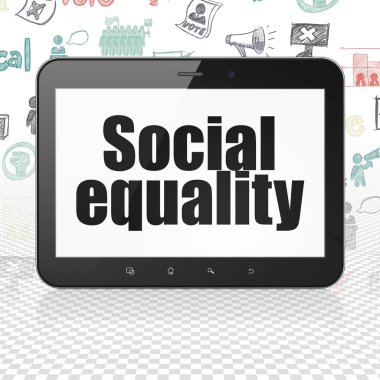 Politika kavramı: Tablet bilgisayar ile ekranda sosyal eşitlik