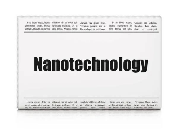 Bilim kavramı: gazete başlığı nanoteknoloji — Stok fotoğraf