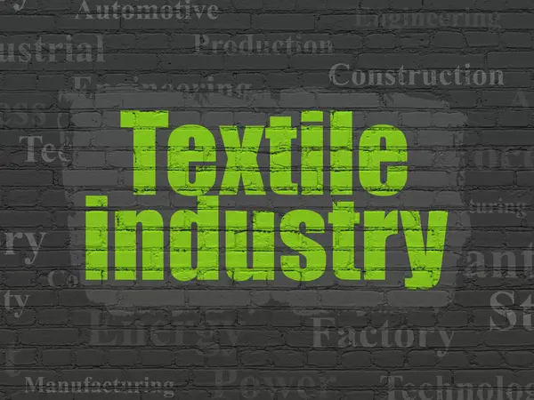 Concepto de industria: Industria textil sobre fondo de pared — Foto de Stock