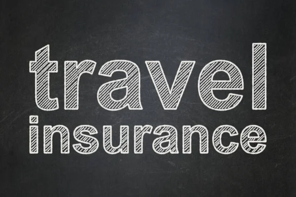 Versicherungskonzept: Reiseversicherung auf Kreidetafel — Stockfoto
