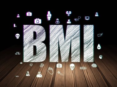 Sağlık kavramı: BMI grunge karanlık odada