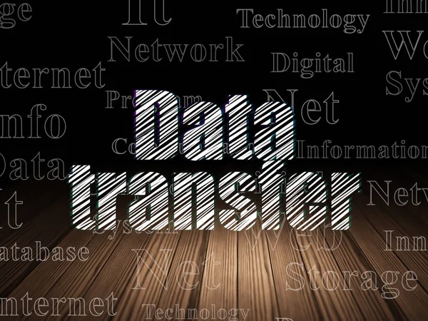 Concepto de datos: Transferencia de datos en sala oscura grunge — Foto de Stock