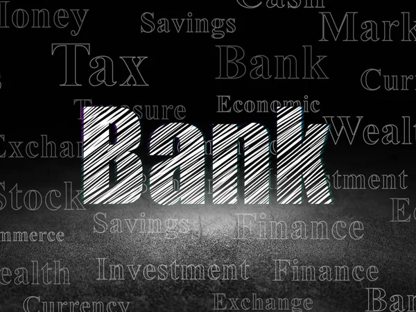 Valuta-konceptet: Bank i grunge mörkt rum — Stockfoto