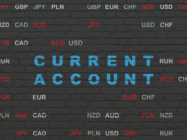 货币概念︰ 经常账户上的背景墙上 — 图库照片