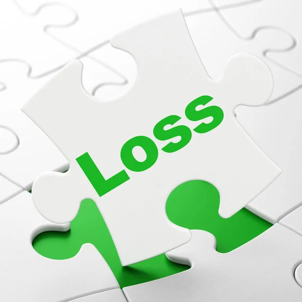 Financiën concept: verlies op de achtergrond van de puzzel — Stockfoto