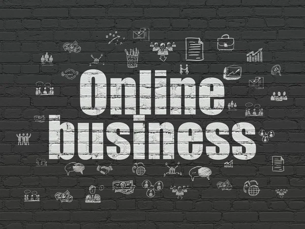 Business concept: Online Business on wall background — Stock Photo, Image