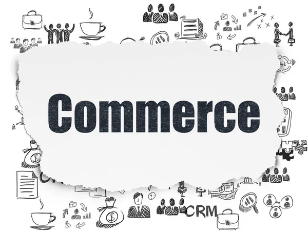 Business concept: Commerce on Torn Paper background — Stock Photo, Image