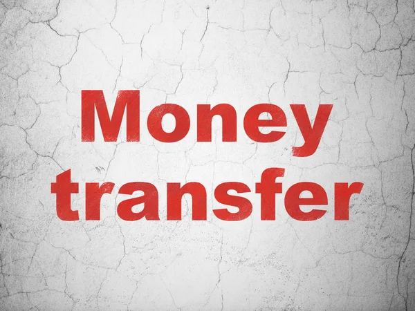Koncepcja Biznesowa: Money Transfer na tle ściany — Zdjęcie stockowe