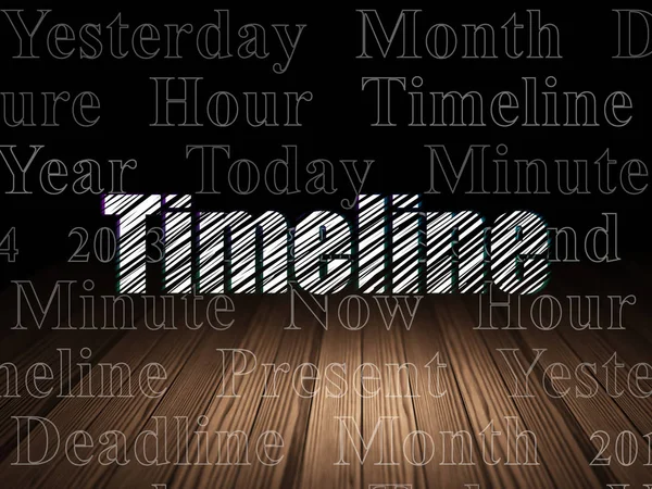 Concetto di tempo: Timeline in camera oscura grunge — Foto Stock