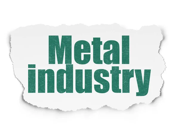Herstellungskonzept: Metallindustrie vor zerrissenem Papierhintergrund — Stockfoto