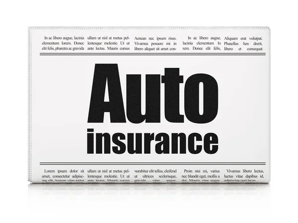 Концепция страхования: газетный заголовок — стоковое фото