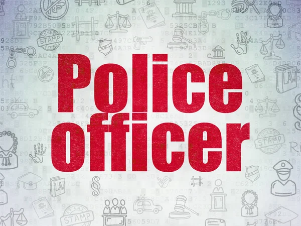 Δικαίου έννοιας: αστυνομικός στο ψηφιακό χαρτί δεδομένα παρασκηνίου — Φωτογραφία Αρχείου