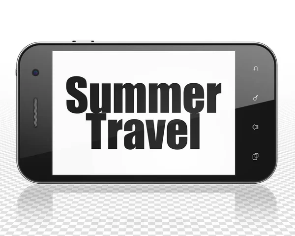 Concetto vacanza: Smartphone con Summer Travel in mostra — Foto Stock