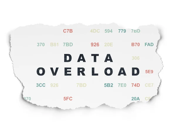 Informační koncepce: údaje přetížení na roztrhané papírové pozadí — Stock fotografie
