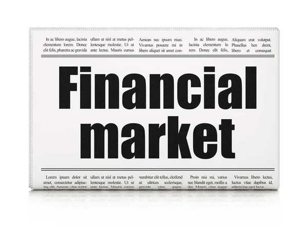 货币概念︰ 报纸头条金融市场 — 图库照片