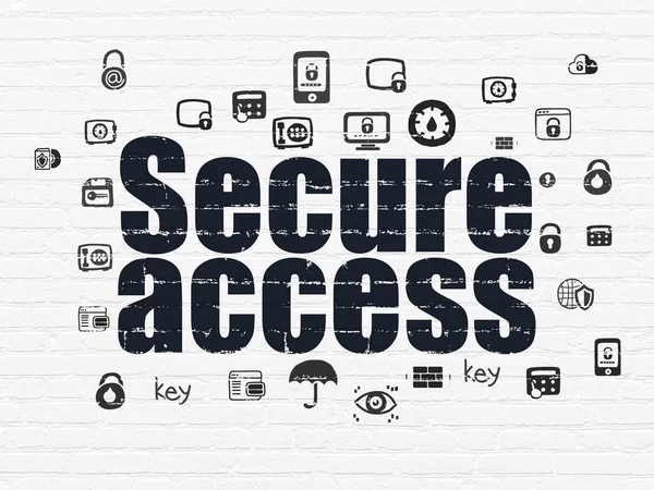 Concetto di sicurezza: Accesso sicuro sullo sfondo della parete — Foto Stock