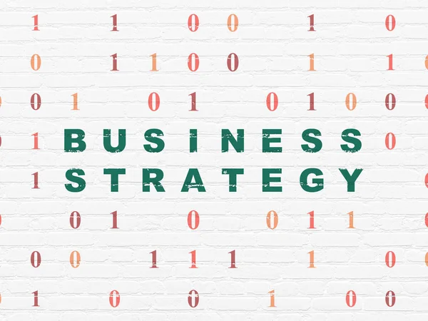 Conceito de negócio: Estratégia de negócios no fundo da parede — Fotografia de Stock