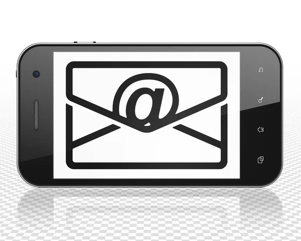 Conceito de negócio: Smartphone com e-mail em exibição — Fotografia de Stock
