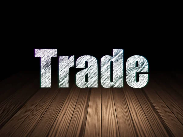 İş kavramı: grunge karanlık odada ticaret