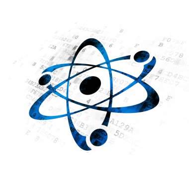 Bilim kavramı: molekül dijital arka plan üzerinde