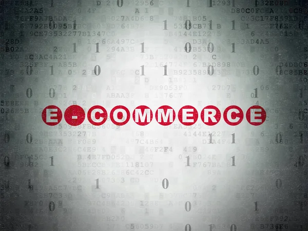 Ekonomi kavramı: E-ticaret dijital veri kağıt arka plan üzerinde — Stok fotoğraf