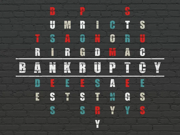 金融の概念: クロスワード パズルで破産 — ストック写真