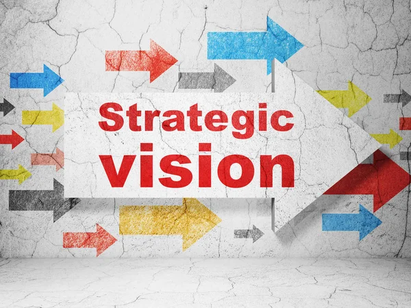 Finance koncept: pil med strategisk Vision på grunge vägg bakgrund — Stockfoto