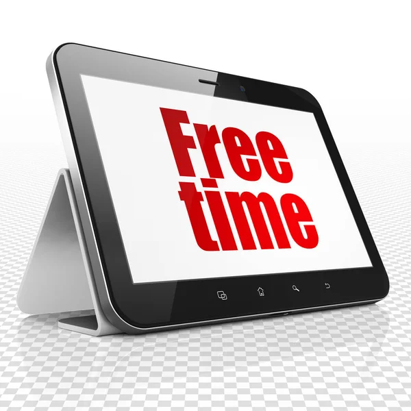 Tid koncept: Tablet PC med gratis tid på displayen — Stockfoto
