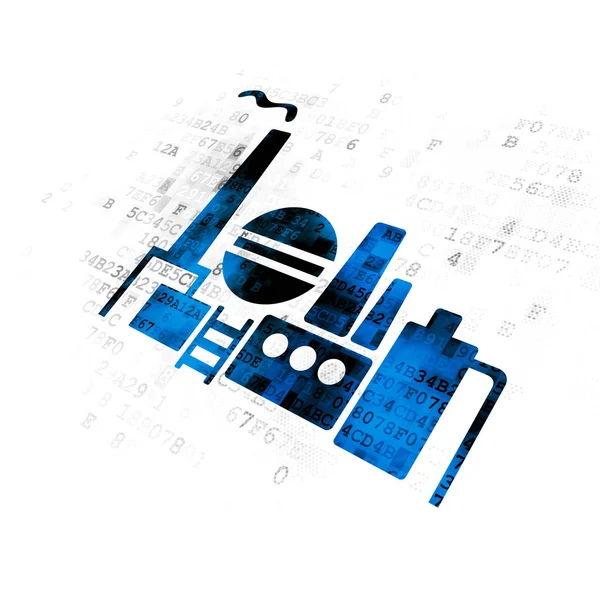 Endüstri kavramı: Petrol ve gaz Indusry dijital arka plan üzerinde — Stok fotoğraf