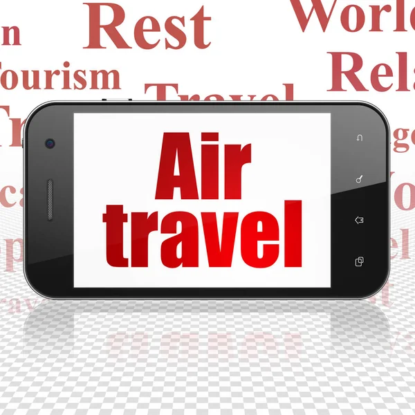 Vakantie concept: Smartphone met de reis van de lucht op display — Stockfoto