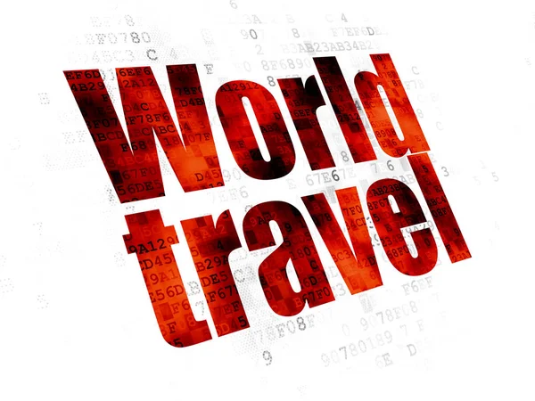 Tourismuskonzept: Weltreise auf digitalem Hintergrund — Stockfoto