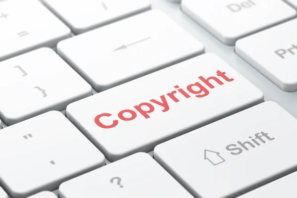 Law concept: Copyright on computer keyboard background — Stock Photo, Image