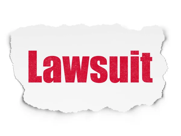 Law concept: Lawsuit on Torn Paper background — Stock Photo, Image