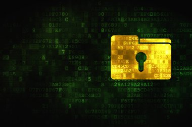 İş kavramı: klasör ile Keyhole dijital arka plan üzerinde
