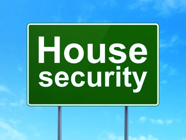 Privacy concept: House Security on road sign background