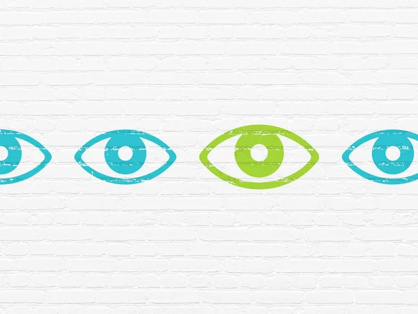 Protection concept: eye icon on wall background — Stock Photo, Image