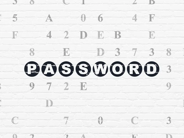 Concetto di protezione: Password sullo sfondo della parete — Foto Stock