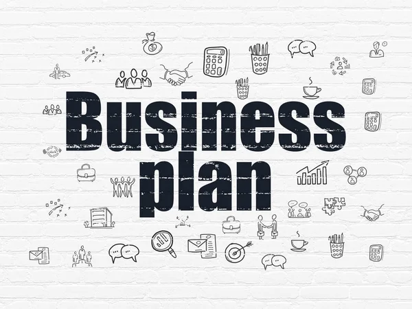 Finance concept: Business Plan on wall background — Stock Photo, Image