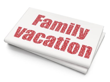 Tatil kavramı: aile tatil boş gazete arka plan üzerinde