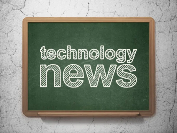 News concept: Technology News on chalkboard background — Stock Photo, Image