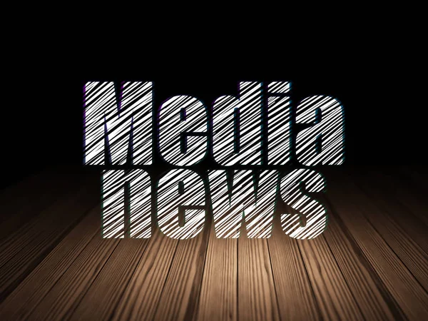 Concetto di notizie: Media News in camera oscura grunge — Foto Stock