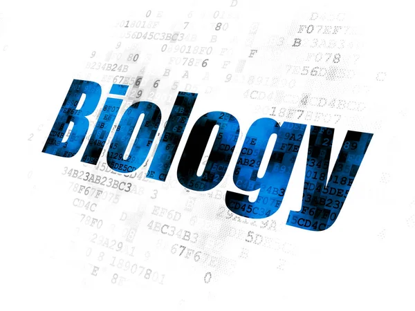 Conceito de estudo: Biologia sobre fundo digital — Fotografia de Stock