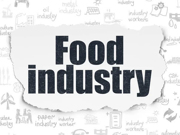 Conceito da indústria: Indústria alimentar em papel rasgado — Fotografia de Stock