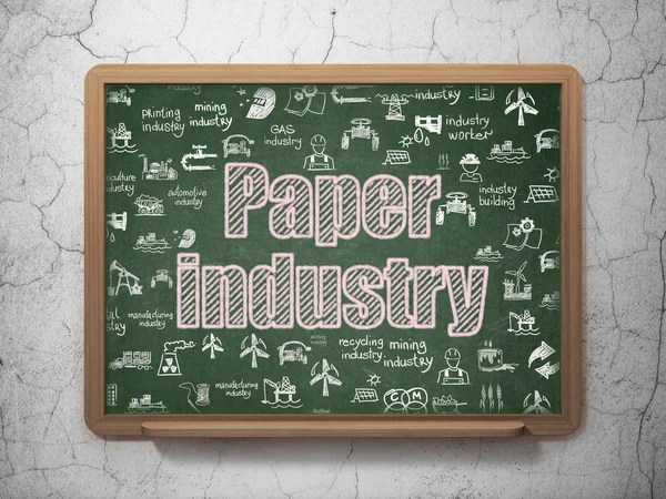 Manufacuring koncepce: papírenský průmysl na školní rada pozadí — Stock fotografie