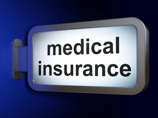 保険の概念: ビルボードの背景に医療保険 — ストック写真