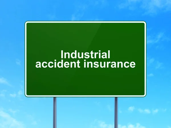 Versicherungskonzept: Arbeitsunfallversicherung auf Verkehrsschildern — Stockfoto