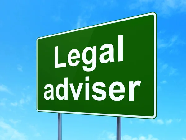 Law concept: juridisch adviseur op weg teken achtergrond — Stockfoto